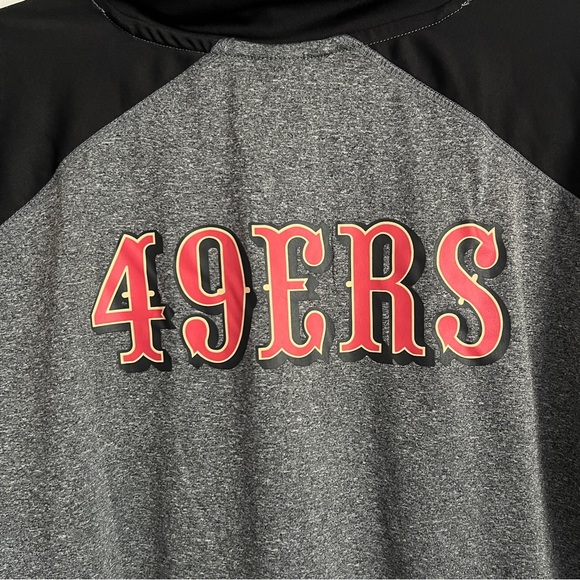 NFL 49ers Gray and Black Quarter-Zip Pullover with Logo-Men’s Size Large - Picture 4 of 6